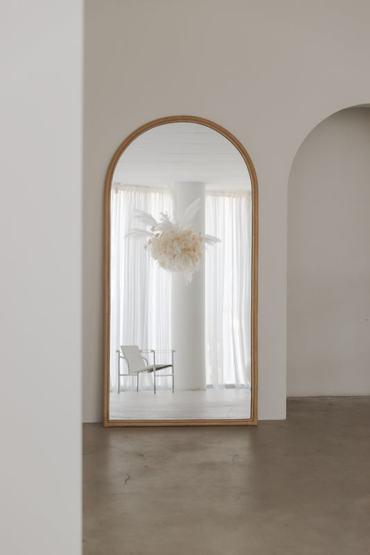 Huge Rattan Arched Mirror