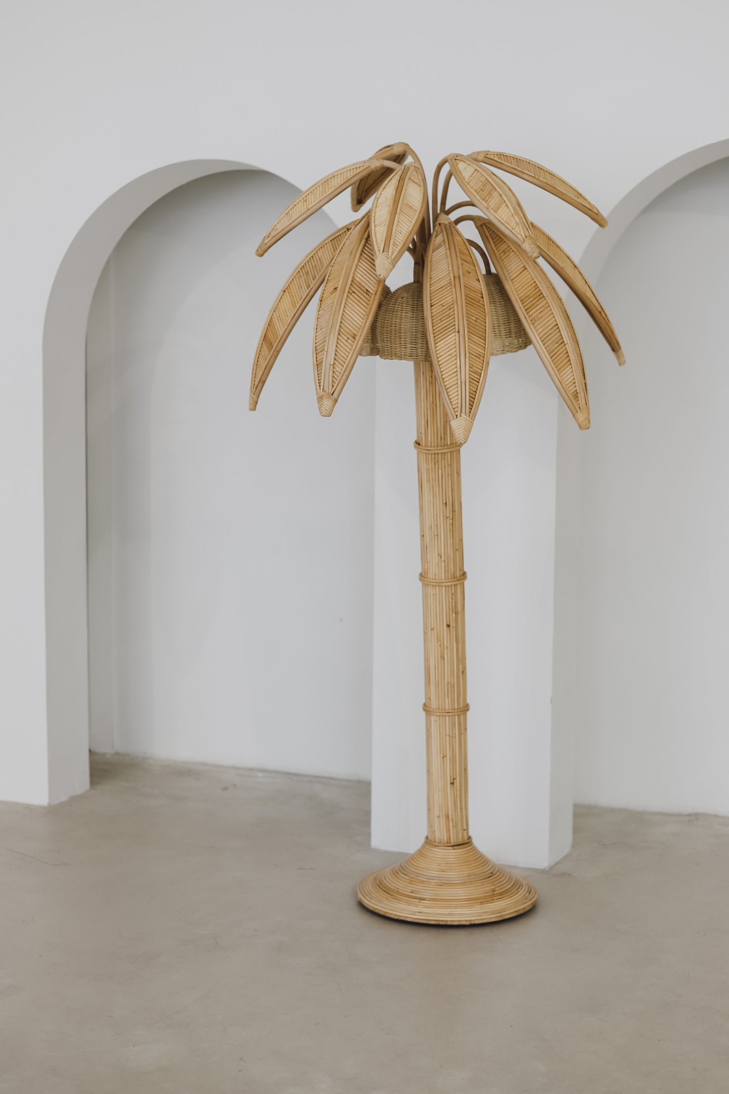 Huge Rattan Palm Floor Lamp — 200cm