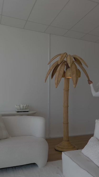 Huge Rattan Palm Floor Lamp — 200cm